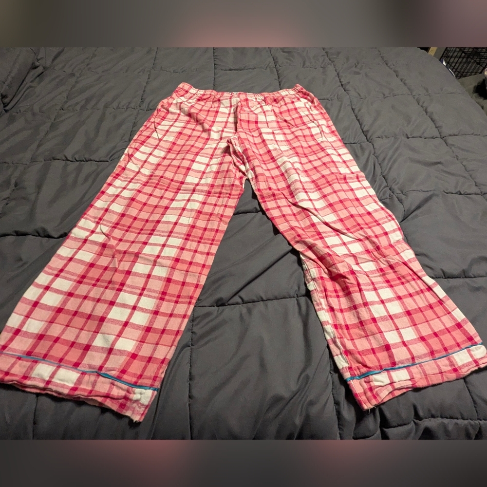 NEW DIRECTIONS Womens Pink and White button down Plaid Pajama Set size XL - Picture 6 of 15